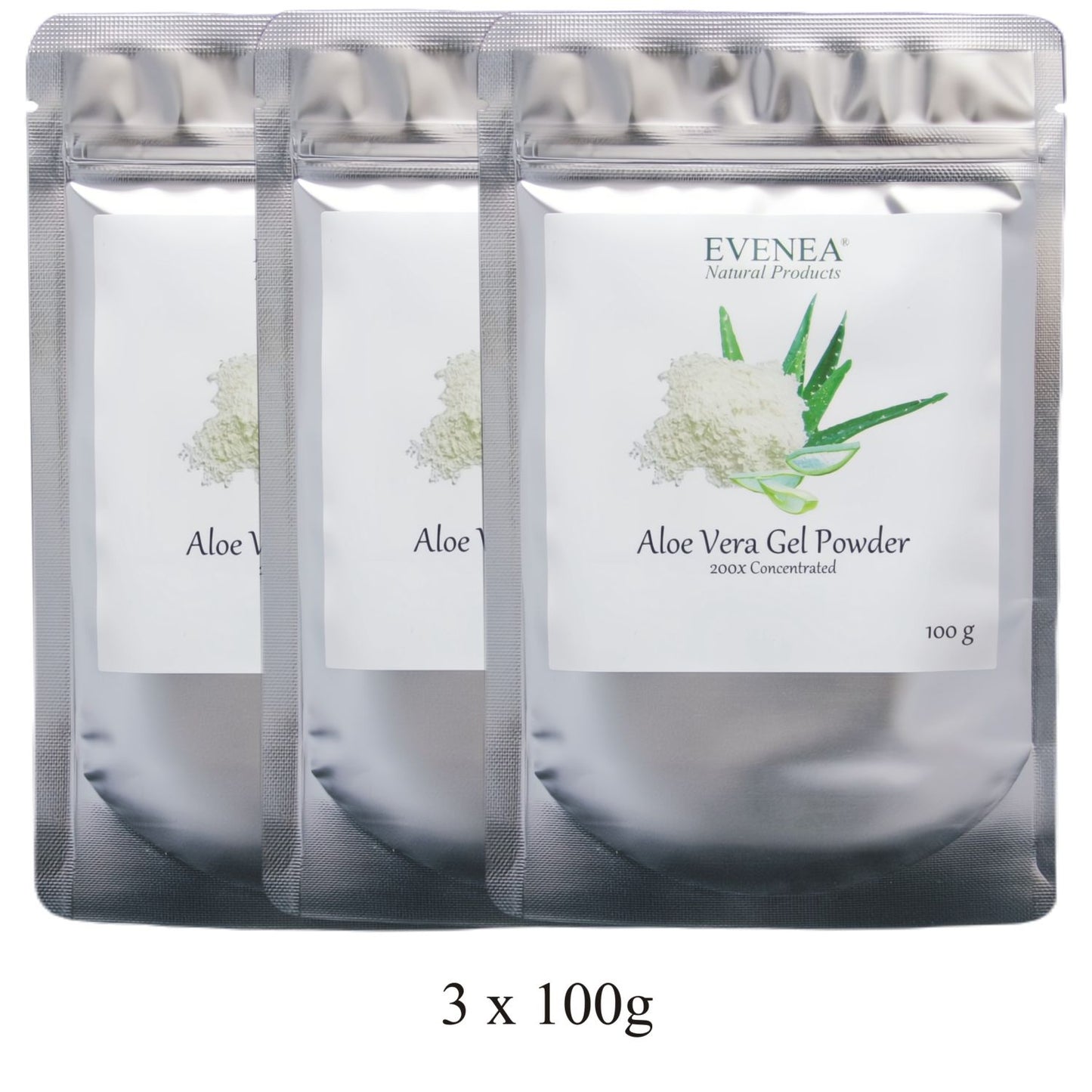 Aloe Vera Gel Powder - 200x Concentrated (100g pouches)