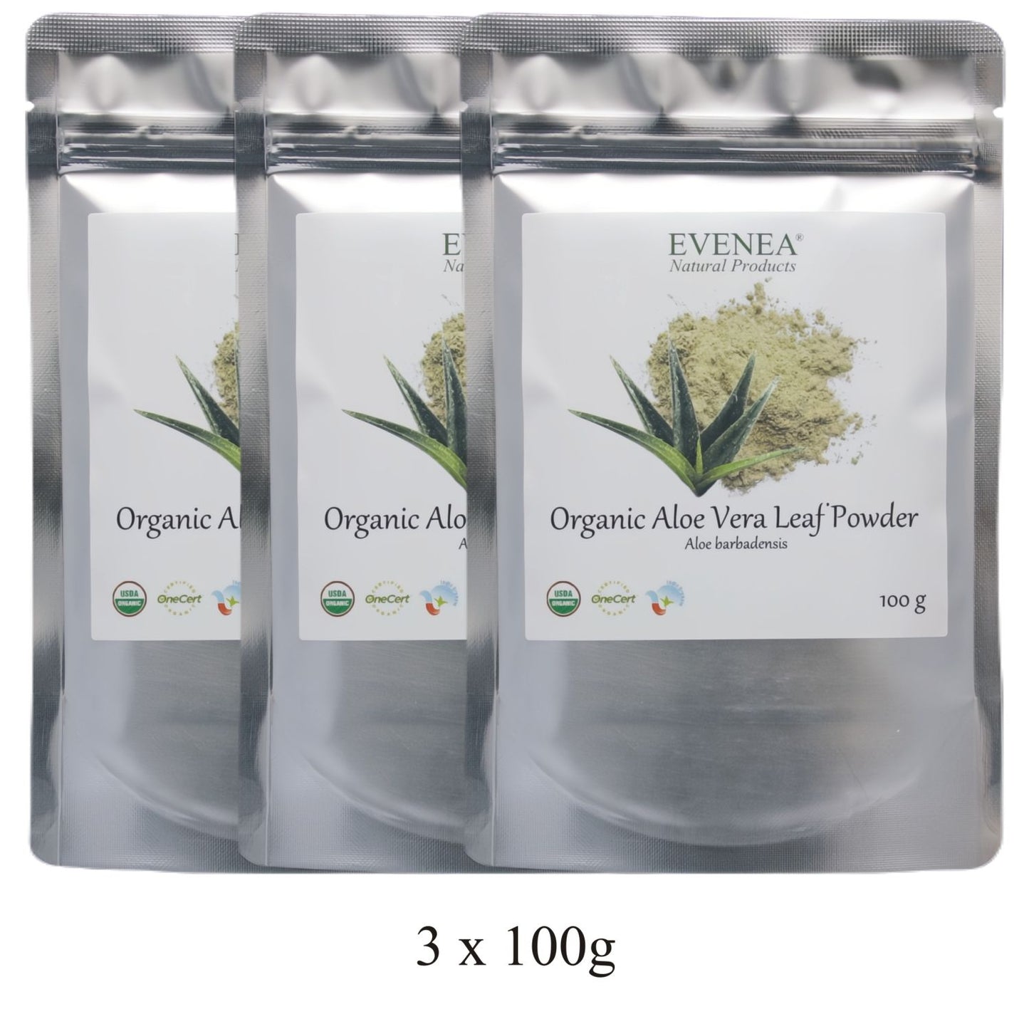 Aloe Vera Leaf Powder - Pure and Organic (100g pouches)