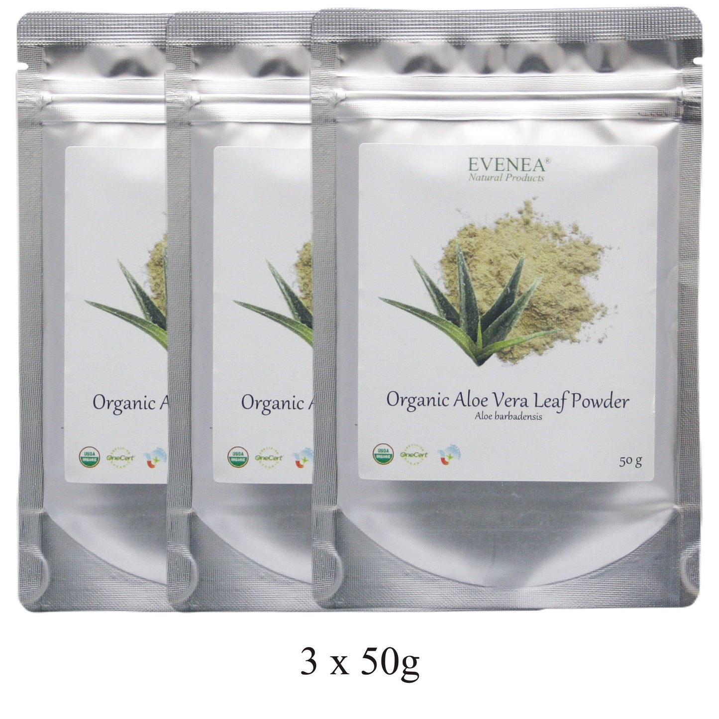 Aloe Vera Leaf Powder - Pure and Organic (50g pouches)