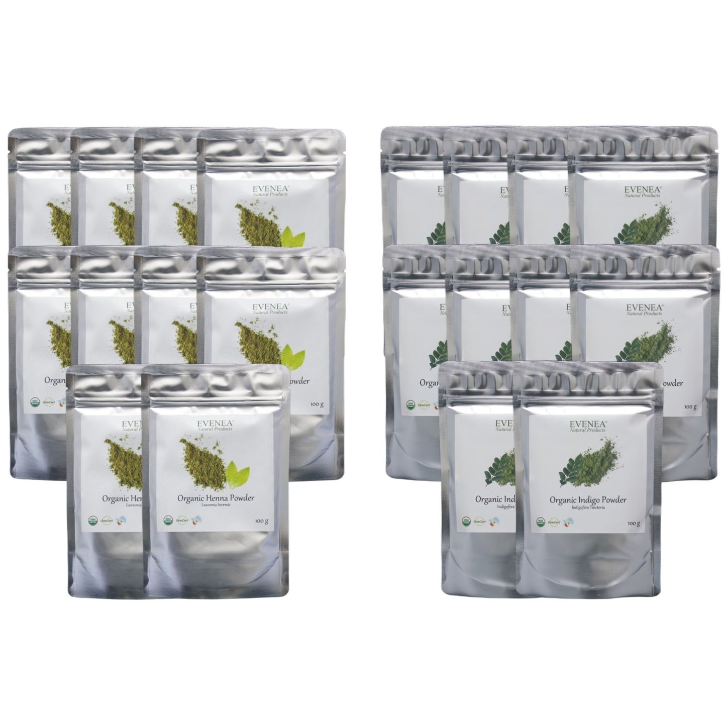 Henna and Indigo Powder Sets - Pure and Organic (100g pouches)