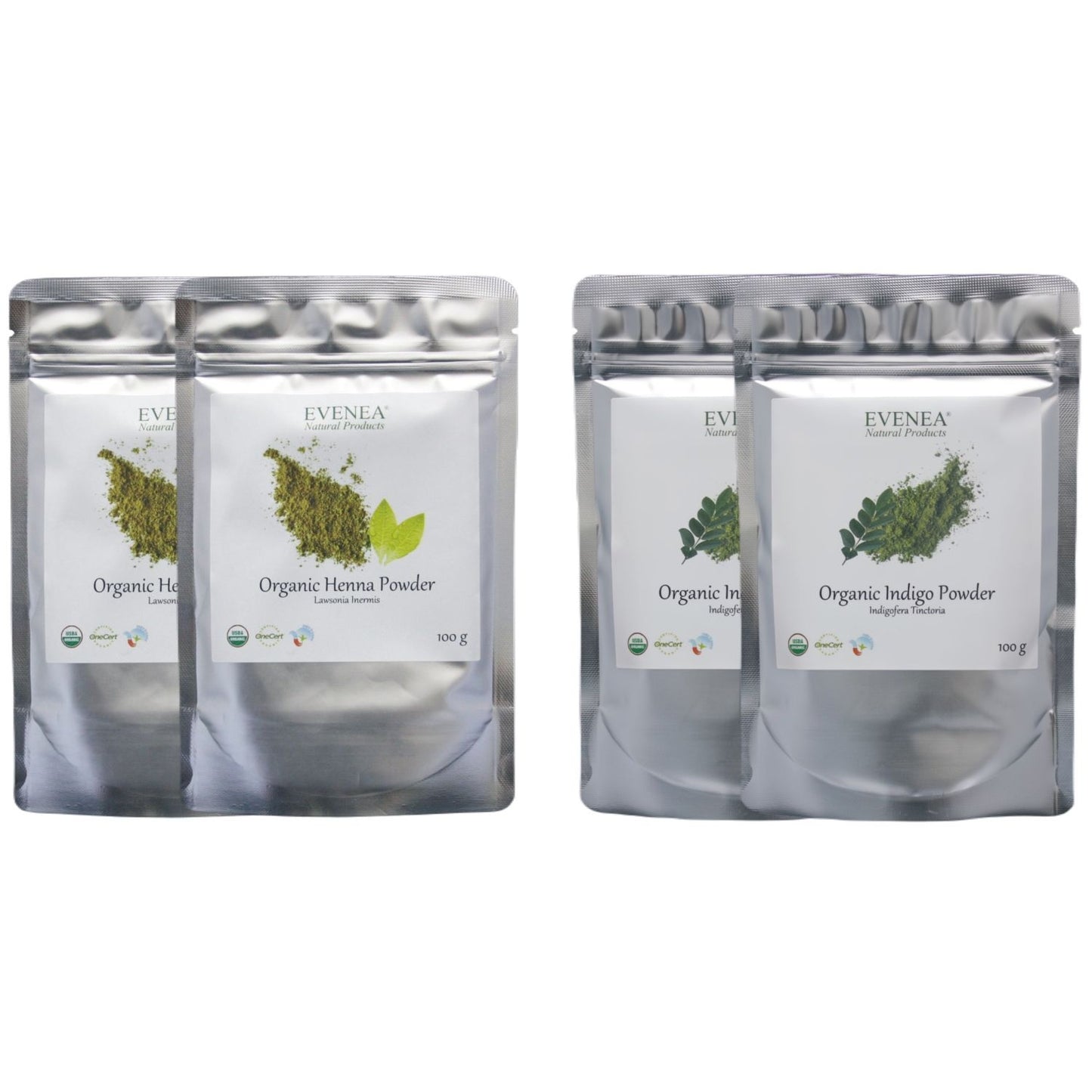 Henna and Indigo Powder Sets - Pure and Organic (100g pouches)