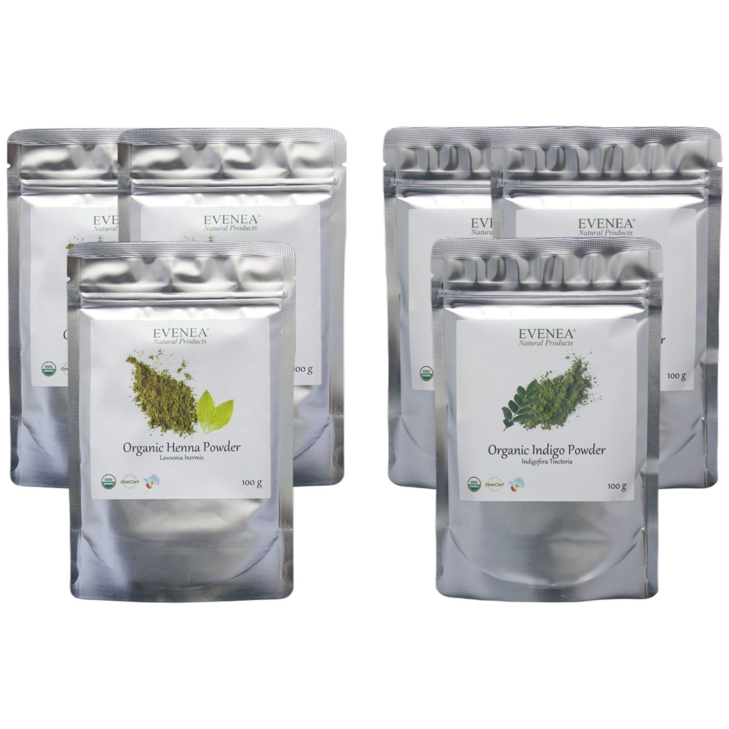 Henna and Indigo Powder Sets - Pure and Organic (100g pouches)