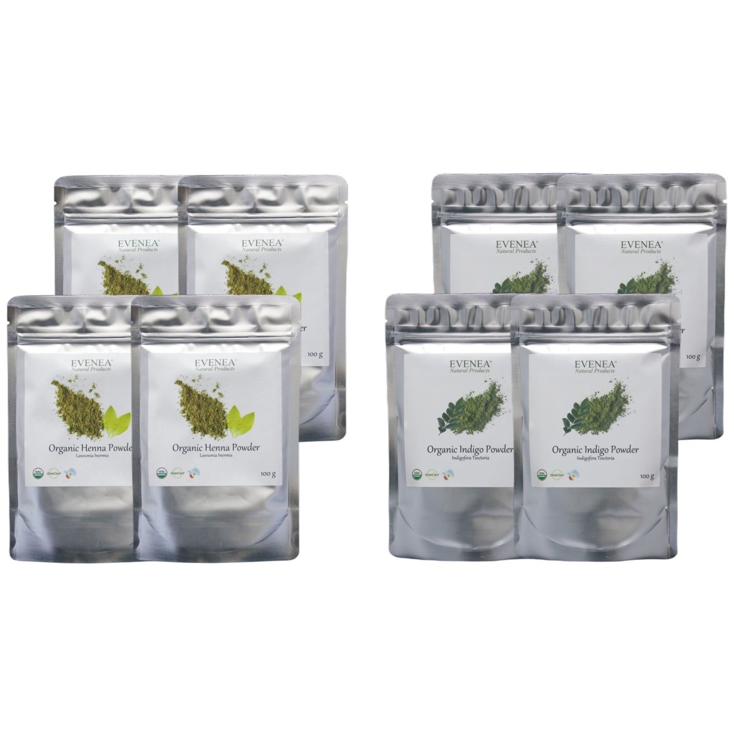Henna and Indigo Powder Sets - Pure and Organic (100g pouches)