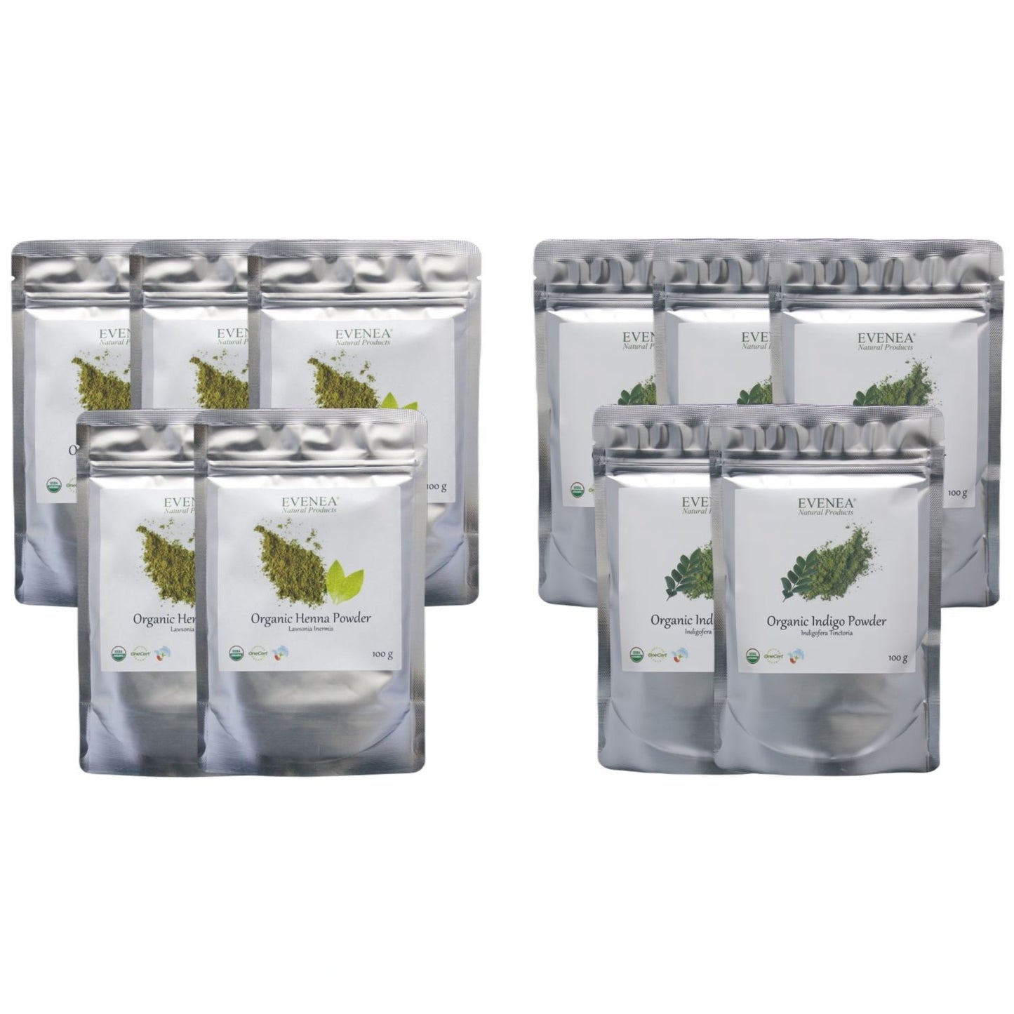 Henna and Indigo Powder Sets - Pure and Organic (100g pouches)