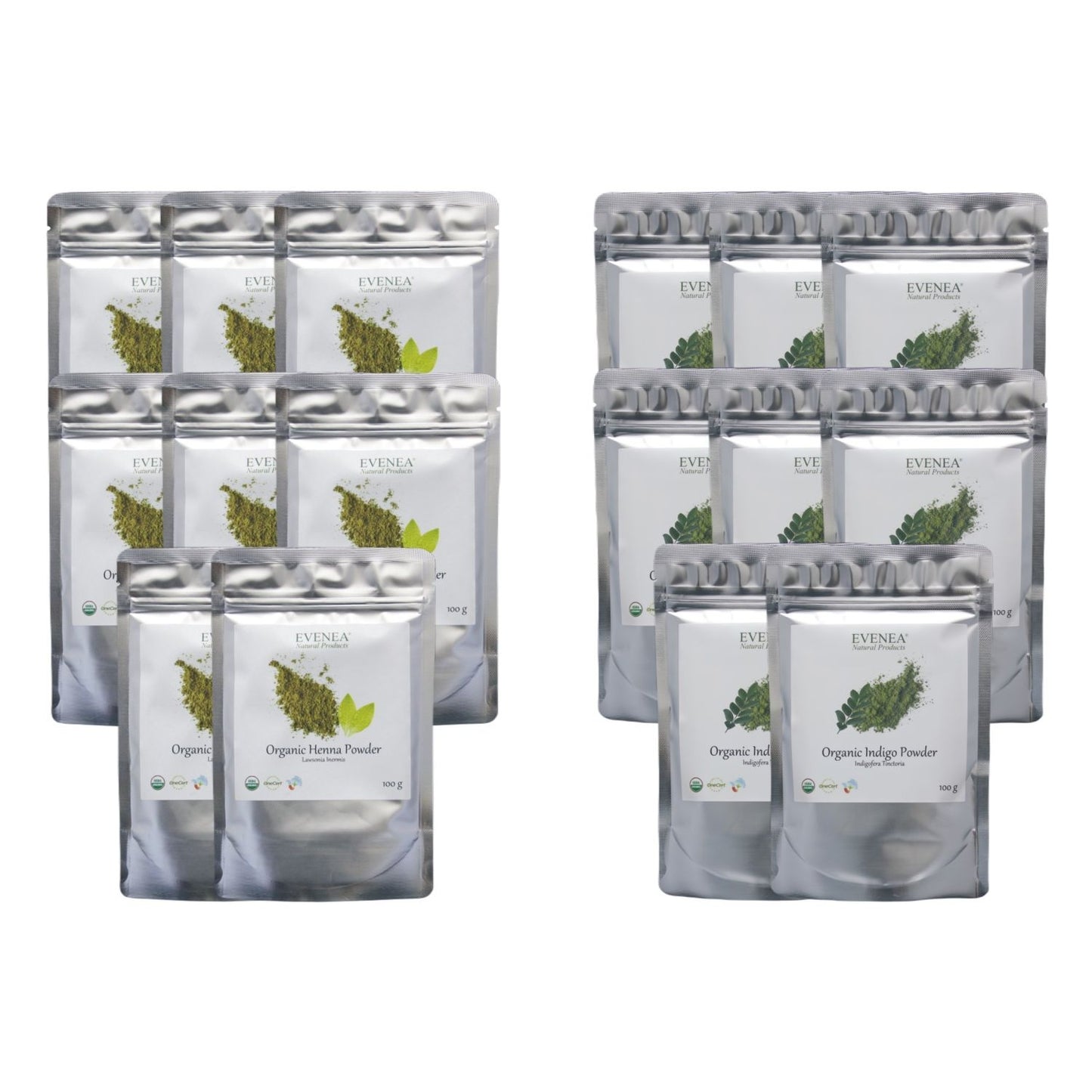 Henna and Indigo Powder Sets - Pure and Organic (100g pouches)