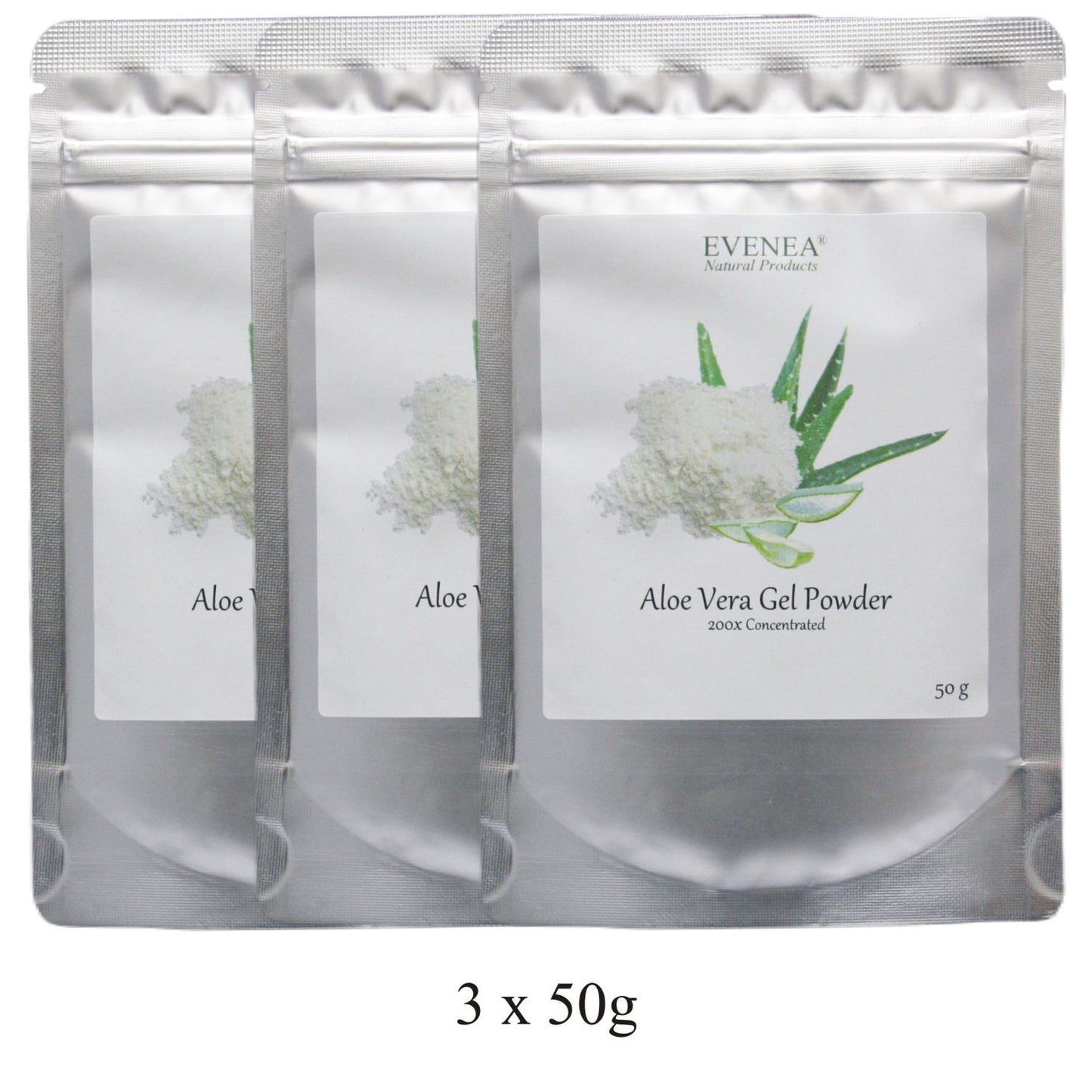 Aloe Vera Gel Powder - 200x Concentrated (50g pouches)